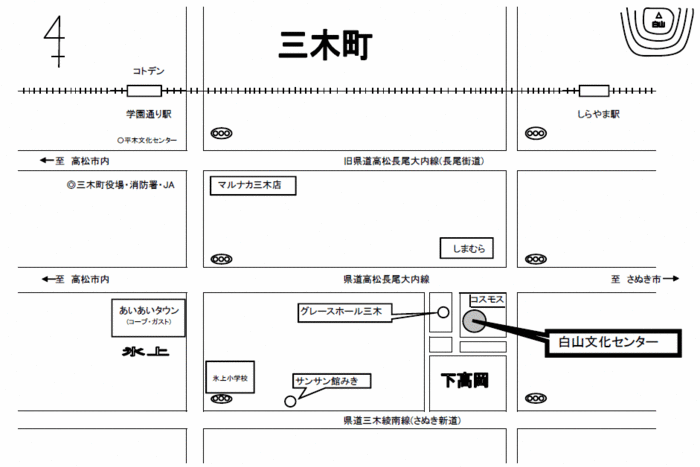白山文化センター位置図